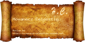 Hovanecz Celesztin névjegykártya